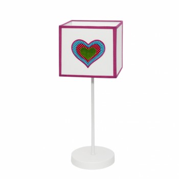 Distribuidor - Lâmpadas Diversas | Sobre Mesas Infantil | SOBREMESA AMOR 1XE14 BLANCO/ROSA Ref: 117471001